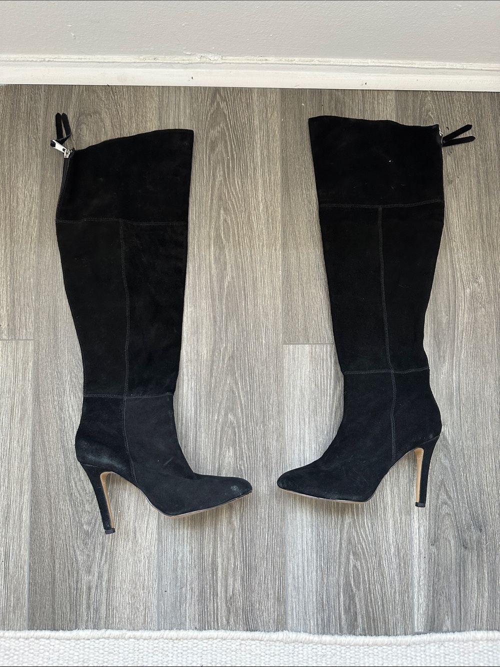 Dolce Vita Black Suede Over-the-Knee Stiletto Boots